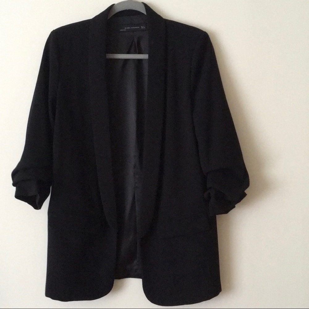 Zara Crepe Blazer with rolled sleeves